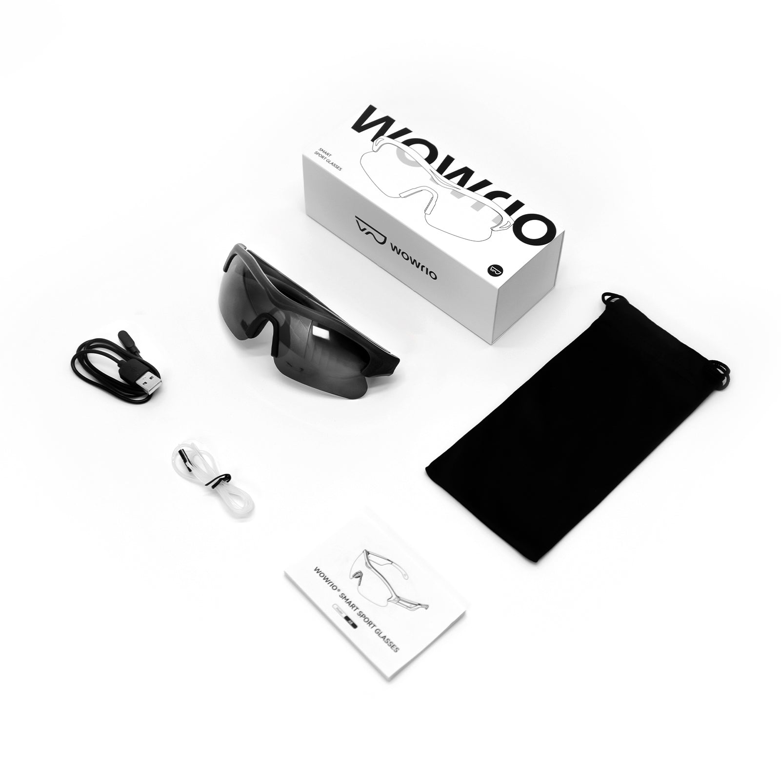 WOWRIO Smart Sport Glasses A8 - Black