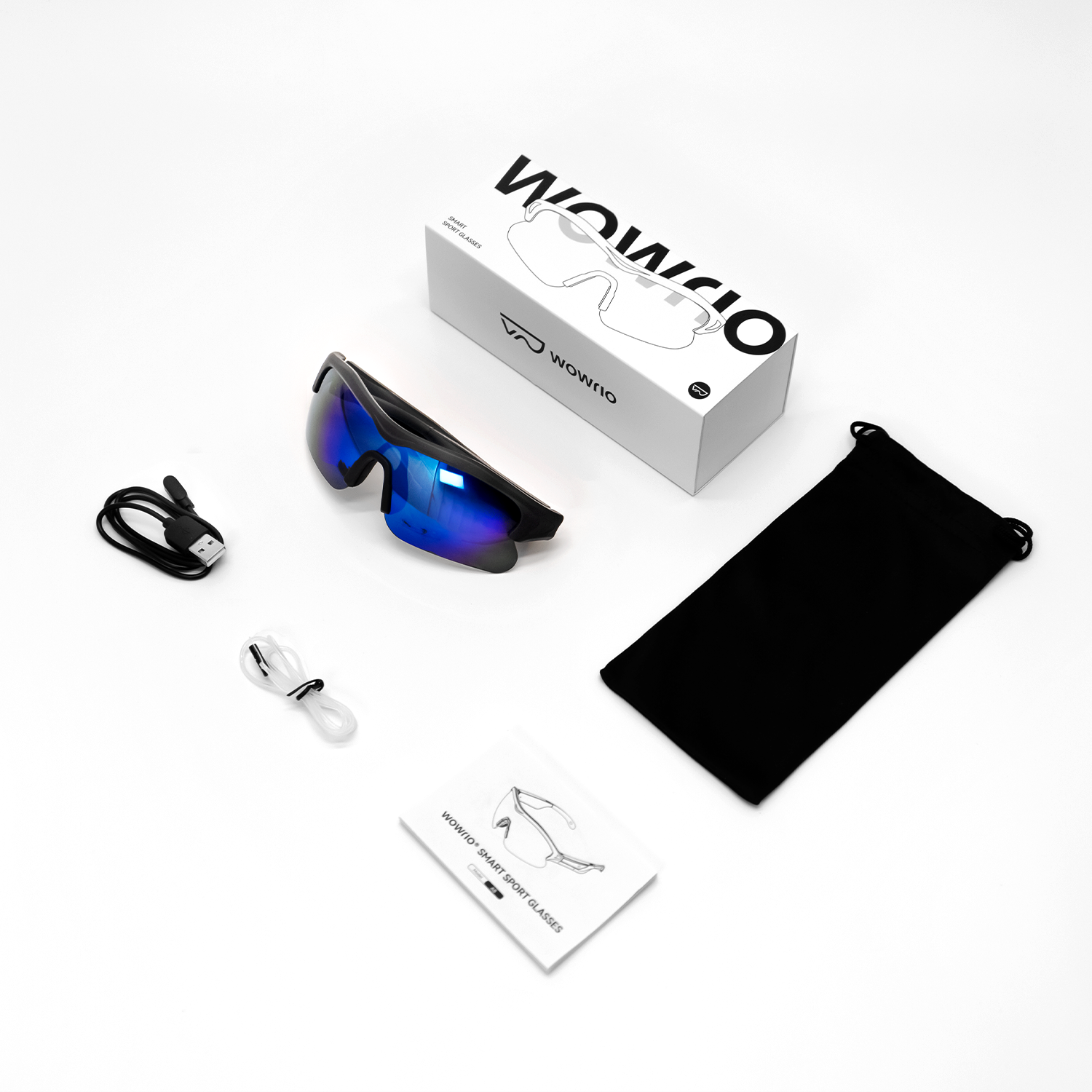 WOWRIO Smart Sport Glasses A8 - Blue
