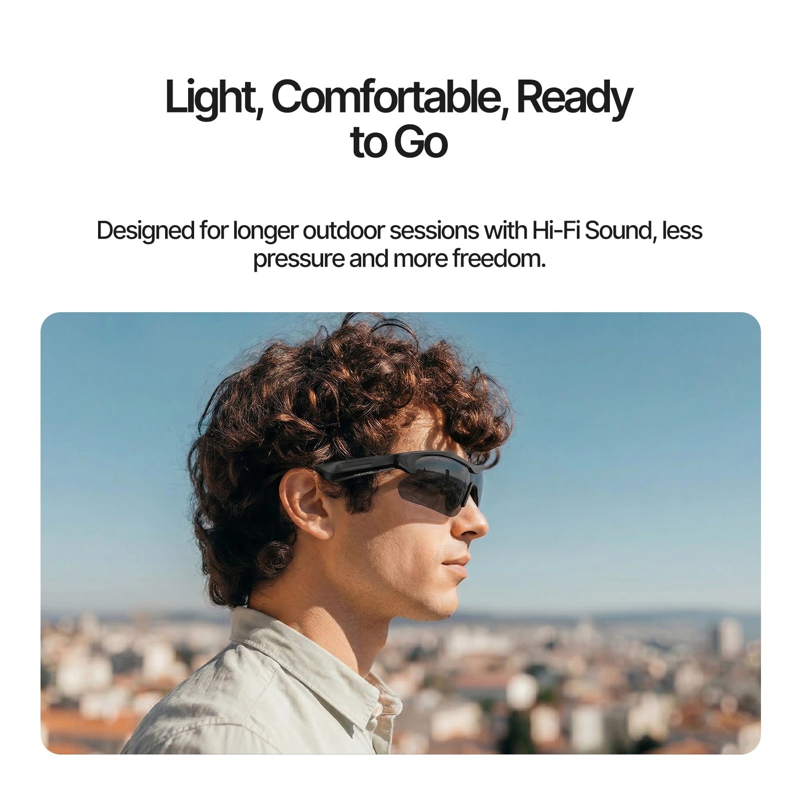 WOWRIO A8 Polarized Open-Ear Audio Sunglasses