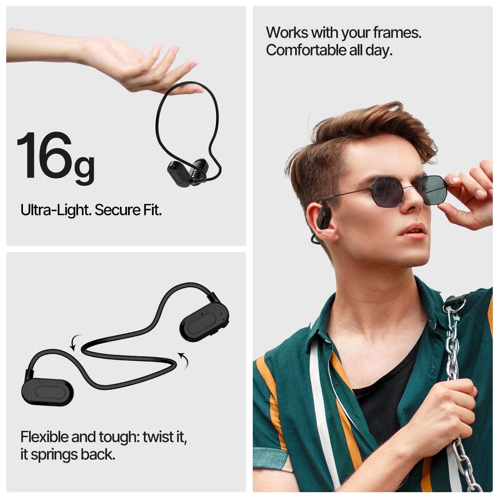 WOWRIO Airlio Open-Ear Neckband Headphones